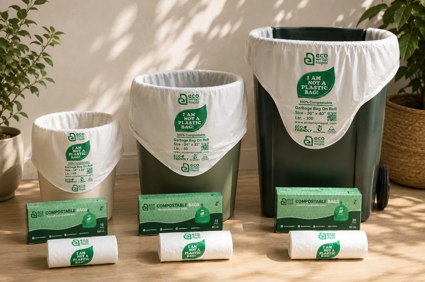 Compostable Garbage Bags on Roll in Nepal